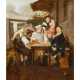 PFLUG, Johann Baptist, UMKREIS (J.B.P.: 1785-1865), "Kartenspieler vor dem Haus", - Foto 1