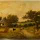 FREDERICK WILLIAM HAYES 1848 Liverpool - 1918 London Englische Landschaft mit Cottage und Herde - Foto 1