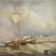 ADRIANUS DAVID HILLEVELD 1838 Amsterdam - wohl 1869 Einmaster und Beiboot auf hoher See - Foto 1