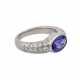Ring mit ovalem Tansanit und Brillanten, zusammen ca. 0,8 ct, - photo 1