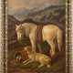 BRITISCHER TIERMALER Tätig 2. Hälfte 19. Jahrhundert  Kaltblut und Jagdhund im schottischen Hochland - фото 1