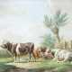 EUGÈNE JOSEPH VERBOECKHOVEN (UMKREIS) 1798 Warneton / Waasten - 1881 Brüssel Drei rastende Kühe auf der Weide - photo 1