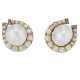 PEARL AND DIAMOND EARRINGS WITH GIA REPORTS - photo 1