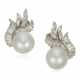 CULTURED PEARL AND DIAMOND EARRINGS - Foto 1