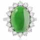 JADEITE JADE AND DIAMOND RING WITH GIA REPORT - Foto 1