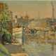 HANS HERRMANN 1858 Berlin - 1942 ebenda Stadt am Kanal mit Dampfschiffen - фото 1