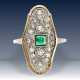 Ring: hochfeiner, antiker Damenring mit Turmalin/Diamantbesatz, vermutlich England um 1920 - фото 1