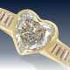 Ring: vintage Goldschmiedering mit großem Diamant-Herz und Baguette-Schultern, ca. 1,5ct - Foto 1