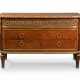 Mellier & Co.. A FRENCH ORMOLU-MOUNTED MAHOGANY AND BOIS SATINE CHEST OF DRAWERS - photo 1