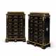 A PAIR OF NAPOLEON III CUT-BRASS INLAID EBONY AND EBONISED DRESSING CABINETS - фото 1