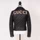 Gucci. Black Quilted Leather Biker Jacket mit Faux Pearls - фото 1