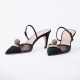 Christian Dior. Paar Highheels Pantoletten mit Strass-Kugel - Foto 1