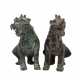 Paar asiatische Wächterlöwen aus Bronze. - photo 1