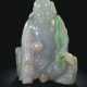 A PALE LAVENDER AND GREEN JADEITE FIGURE OF SHOULAO - photo 1