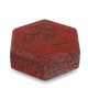 A CARVED RED LACQUER HEXAGONAL BOX AND COVER - photo 1