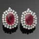 Paar elegante Juwelenohrclips mit Rubin- und Brillantbesatz - Foto 1