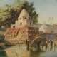 Orientmaler: Tempelanlage am Nilufer mit Staffage - photo 1