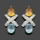 Paar dekorative Topas-Diamantohrringe - Foto 1