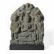 A GRAY SCHIST RELIEF OF BUDDHA FLANKED BY BODHISATTVAS - photo 1