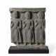 A GRAY SCHIST RELIEF DEPICTING THREE BUDDHAS - фото 1