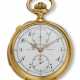 Patek Philippe. PATEK PHILIPPE, SPLIT SECONDS CHRONOGRAPH MINUTE REPEATING POCKET WATCH RETAILED BY RYRIE BROS TORONTO, 18K YELLOW GOLD - photo 1
