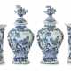 2 Deckelvasen und 2 Vasen Delft - Foto 1