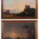 Landschaftsmaler des 19. Jahrhundert Paar italienische Landschaften: 1x ''Golf von Neapel mit Vesuv'' - Foto 1