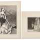 Grafiker des 20. Jahrhundert Paar stilisierte Darstellungen ''St. Catarine and the Devil'' und ''Birth'' - фото 1