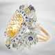 Ring: extravaganter italienischer Designer-Ring mit Citrin, Saphiren und Brillanten, insgesamt ca. 11,21ct, 14K Roségold, neuwertig und ungetragen - фото 1