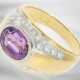 Ring: wertvoller Brillantring mit unbehandeltem violettem Saphir von ca. 4,1ct, Herkunft Ceylon, mit GRS Gemstone Report aus der Schweiz - photo 1