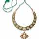AN EMERALD AND DIAMOND-SET ENAMELLED GOLD NECKLACE - фото 1