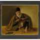 A PORTRAIT OF A SEATED MAN SPINNING WOOL - Foto 1
