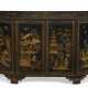 A LATE REGENCY BLACK AND GILT-JAPANNED SIDE CABINET - photo 1