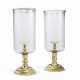A PAIR OF REGENCE STYLE GILT-BRASS AND GLASS PHOTOPHORES - фото 1