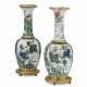 A PAIR OF FRENCH ORMOLU-MOUNTED CHINESE FAMILLE VERTE PORCELAIN VASES - фото 1