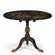 A CHINESE EXPORT BLACK, GILT AND POLYCHROME LACQUERED TRIPOD TABLE - photo 1