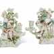 A PAIR OF CHELSEA-DERBY PORCELAIN FIGURAL TWO-LIGHT CANDELABRA - фото 1
