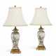 A PAIR OF CHINESE EXPORT ORMOLU-MOUNTED FAMILLE VERTE BALUSTER VASES, MOUNTED AS LAMPS - фото 1