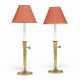 A PAIR OF EMPIRE BRASS BOUILLOTTE LAMPS - Foto 1