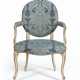 A GEORGE III WHITE-PAINTED AND PARCEL-GILT ARMCHAIR - photo 1