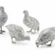 FOUR ITALIAN SILVER-PLATED FIGURES OF GROUSE - photo 1