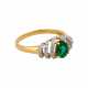 Ring mit Smaragdtropfen und kleinen Brillanten, zusammen ca. 0,3 ct, - Foto 1
