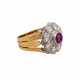 Ring mit pinkfarbenem Saphir und Diamanten von zusammen ca. 1,6 ct, - фото 1