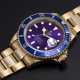 Rolex. ROLEX, A YELLOW GOLD SUBMARINER WITH PURPLE DIAL, REF. 16618 - фото 1