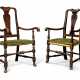 TWO AMERICAN `QUEEN ANNE` EBONISED ARMCHAIRS - фото 1