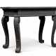 A GEORGE II ESTATE MADE BLACK-PAINTED PINE PIER-TABLE - Foto 1