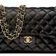 Chanel. A BLACK QUILTED LAMBSKIN LEATHER JUMBO DOUBLE FLAP BAG WITH SILVER HARDWARE - Foto 1