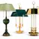 TWO LAMPE BOUILLOTTES AND A TOLE STUDENT`S LAMP - фото 1