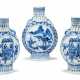 THREE CHINESE BLUE AND WHITE MOON FLASKS - photo 1