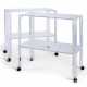 A PAIR OF CLEAR ACRYLIC TWO-TIER ETAGERES - photo 1